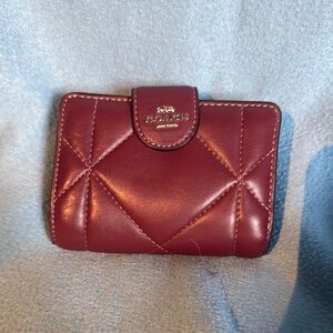 Coach Red Quilted Leather Wallet